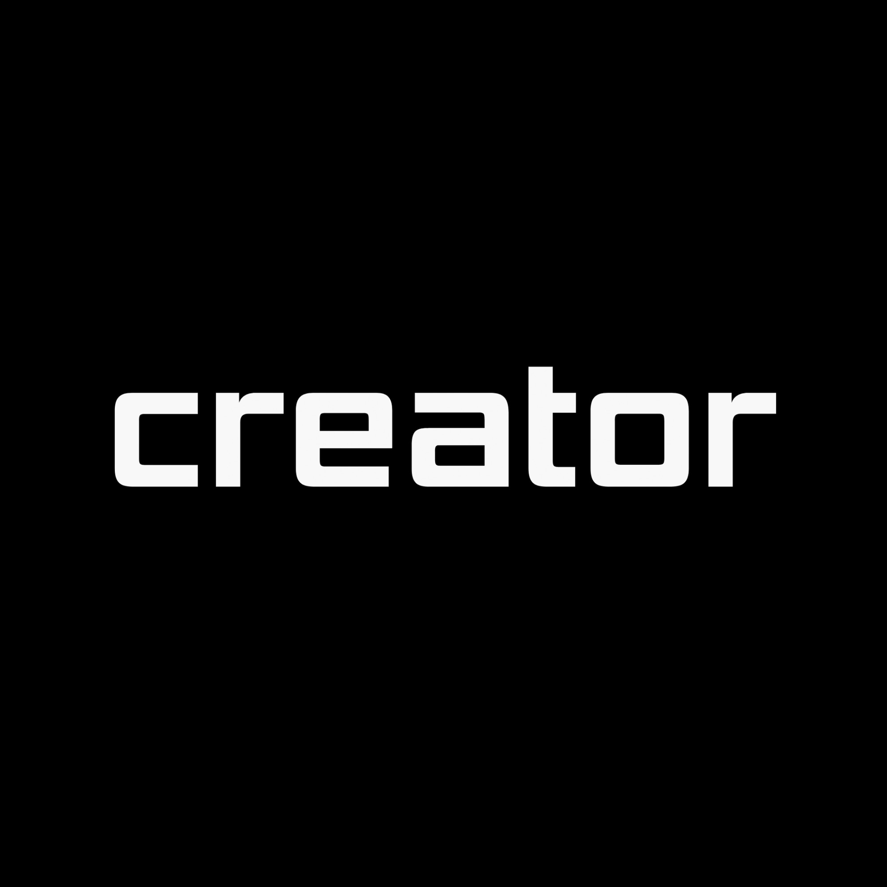 Logo da Creator em branco sobre fundo preto